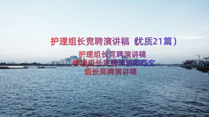 护理组长竞聘演讲稿（优质21篇）