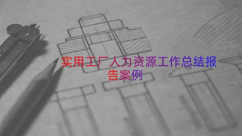 实用工厂人力资源工作总结报告（案例15篇）