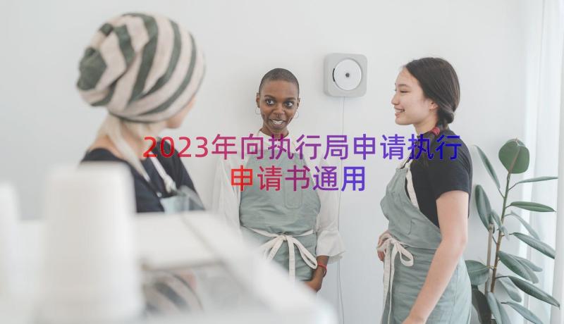 2023年向执行局申请执行申请书（通用14篇）