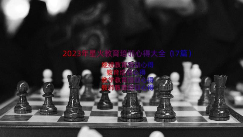 2023年星火教育培训心得大全（17篇）