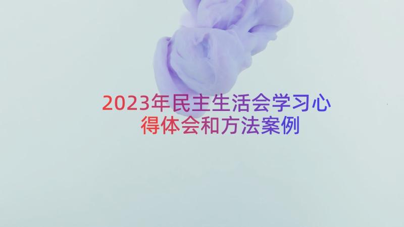 2023年民主生活会学习心得体会和方法（案例18篇）