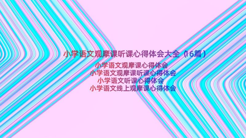 小学语文观摩课听课心得体会大全（16篇）