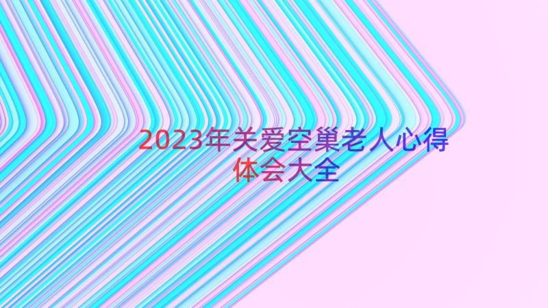 2023年关爱空巢老人心得体会大全（17篇）