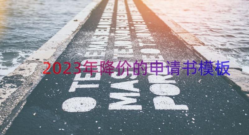 2023年降价的申请书（模板13篇）