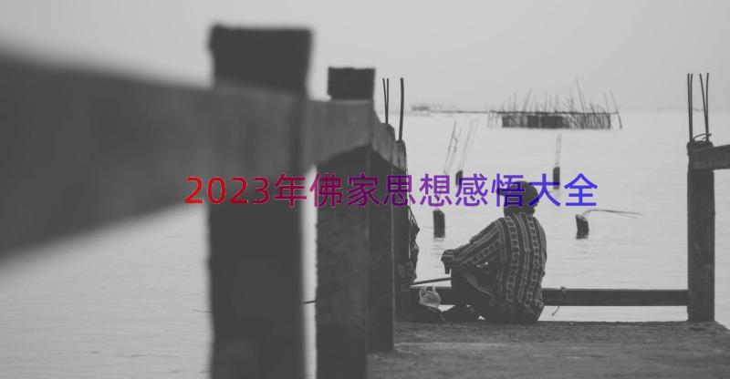 2023年佛家思想感悟大全（13篇）