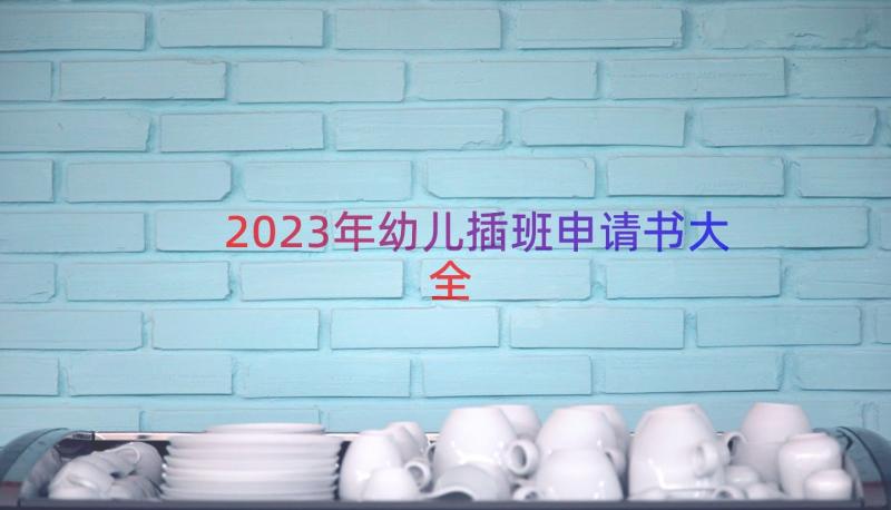 2023年幼儿插班申请书大全（12篇）