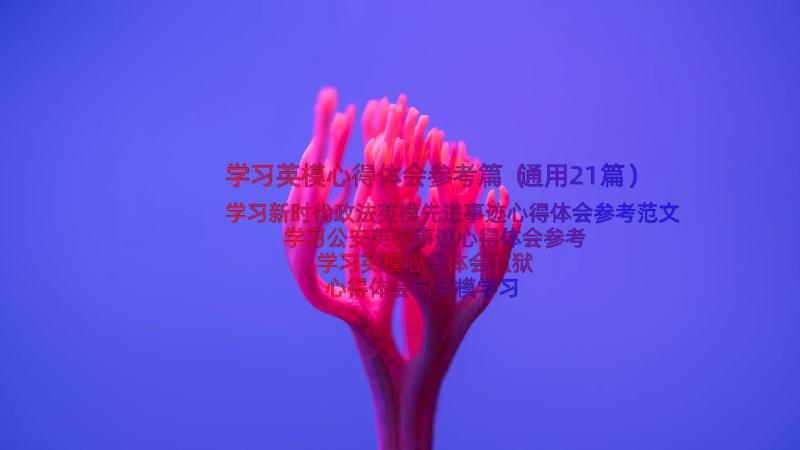 学习英模心得体会参考篇（通用21篇）