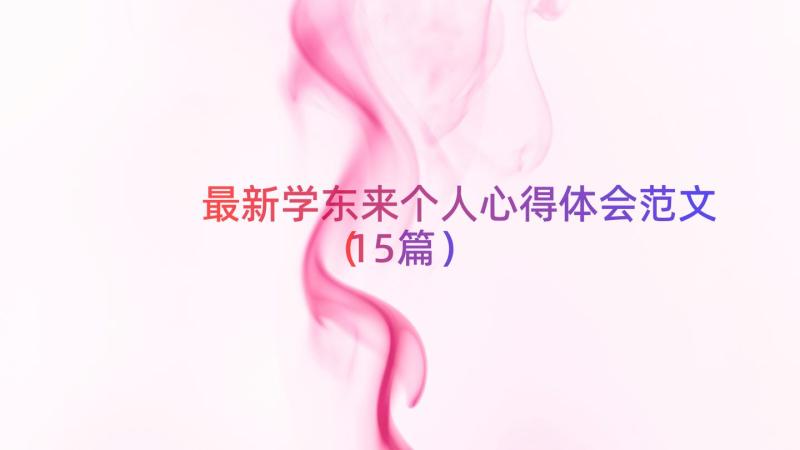 最新学东来个人心得体会范文（15篇）