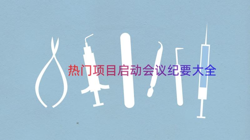 热门项目启动会议纪要大全（14篇）