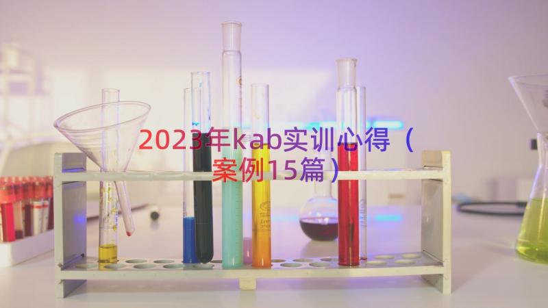 2023年kab实训心得（案例15篇）