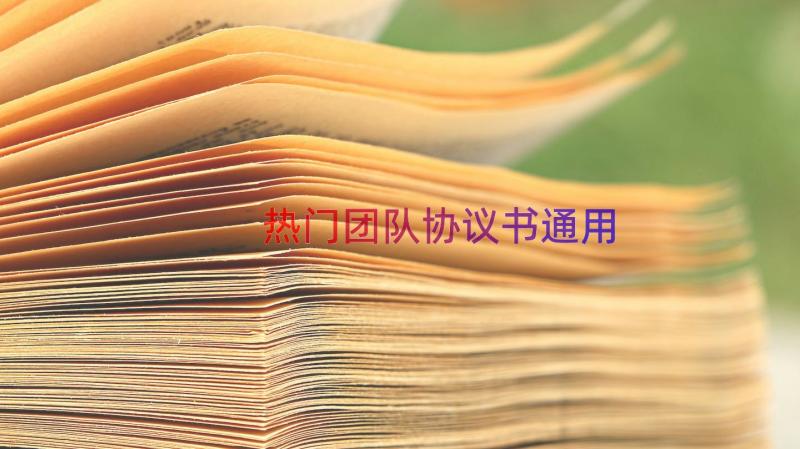 热门团队协议书（通用13篇）