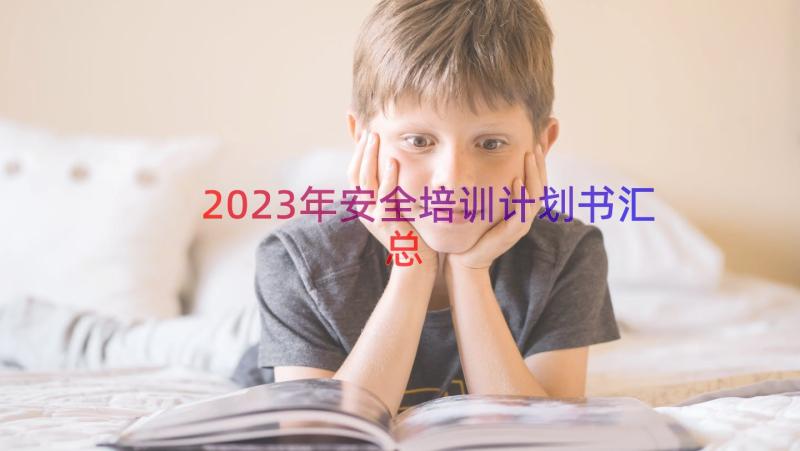 2023年安全培训计划书（汇总21篇）