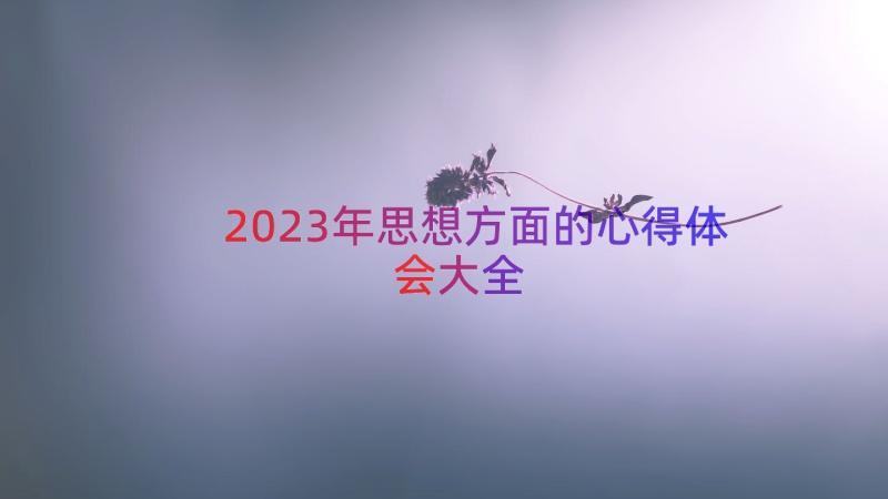 2023年思想方面的心得体会大全（12篇）