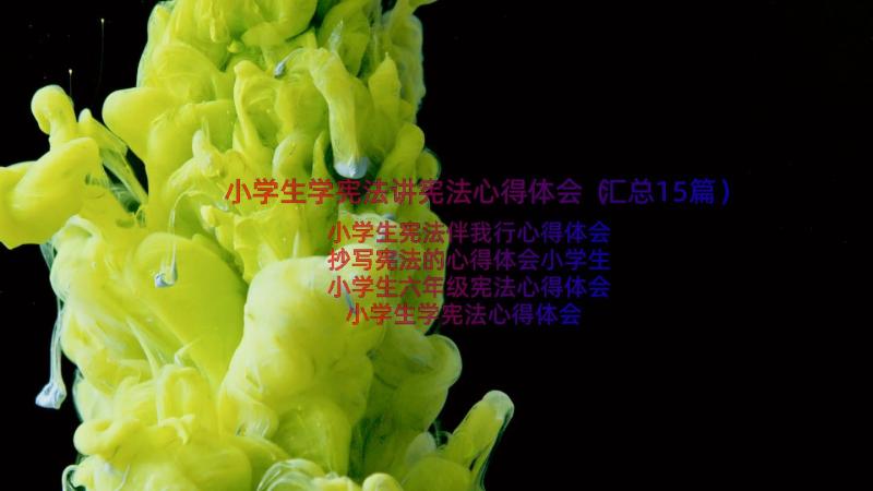 小学生学宪法讲宪法心得体会（汇总15篇）