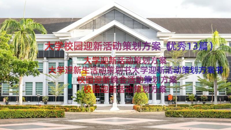 大学校园迎新活动策划方案（优秀13篇）