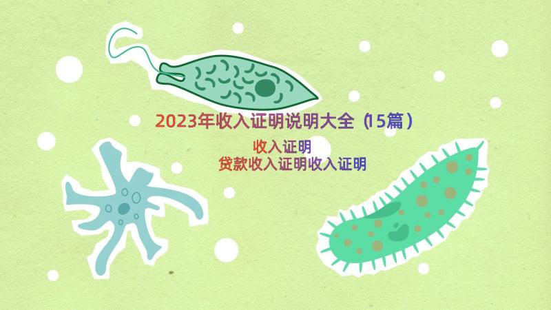 2023年收入证明说明大全（15篇）