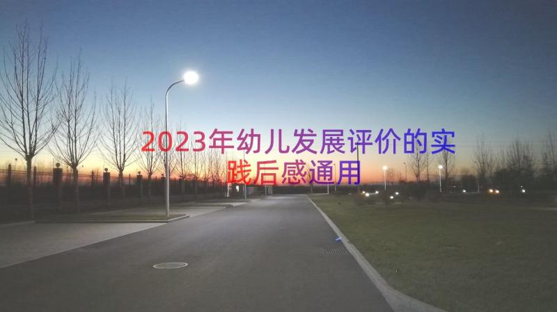 2023年幼儿发展评价的实践后感（通用13篇）