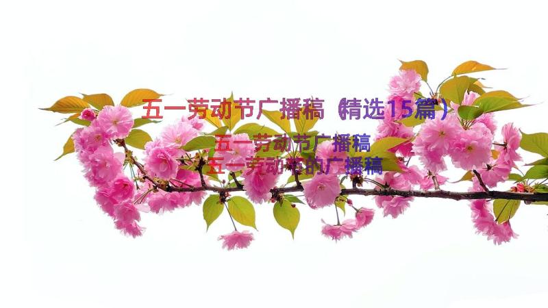 五一劳动节广播稿（精选15篇）