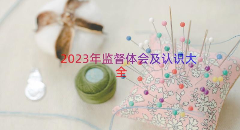 2023年监督体会及认识大全（14篇）