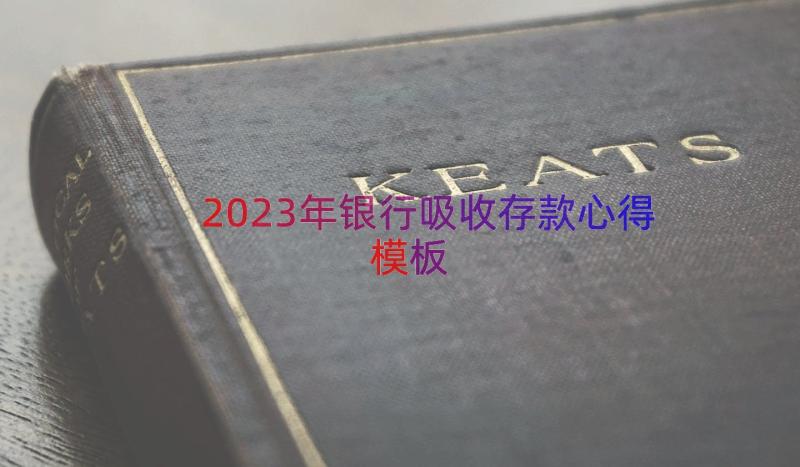 2023年银行吸收存款心得（模板17篇）