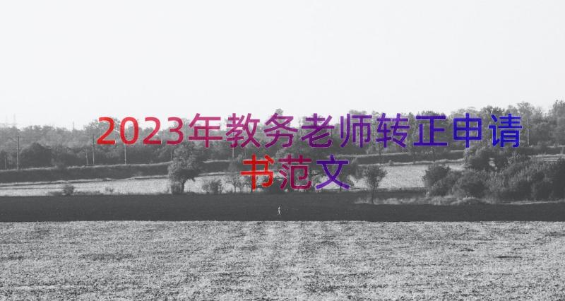 2023年教务老师转正申请书范文（14篇）