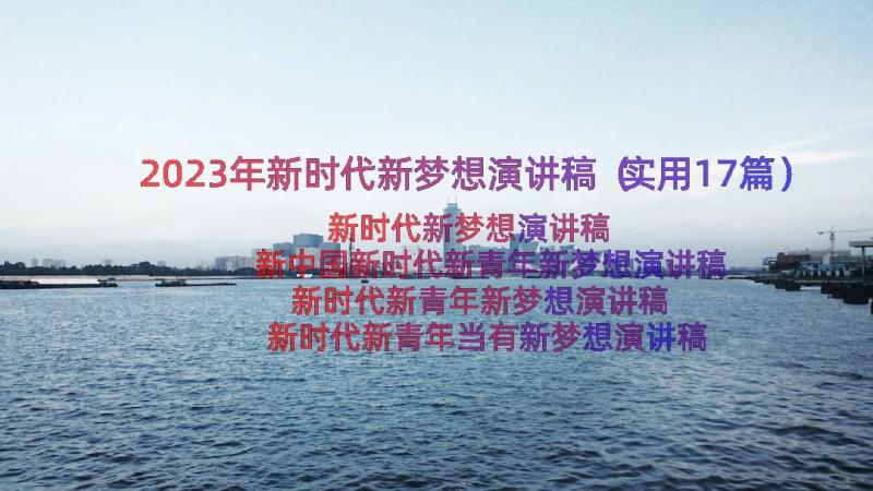 2023年新时代新梦想演讲稿（实用17篇）