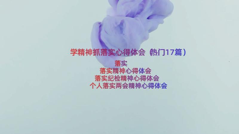 学精神抓落实心得体会（热门17篇）