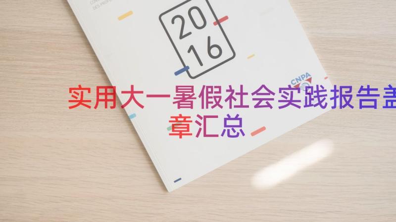 实用大一暑假社会实践报告盖章（汇总19篇）