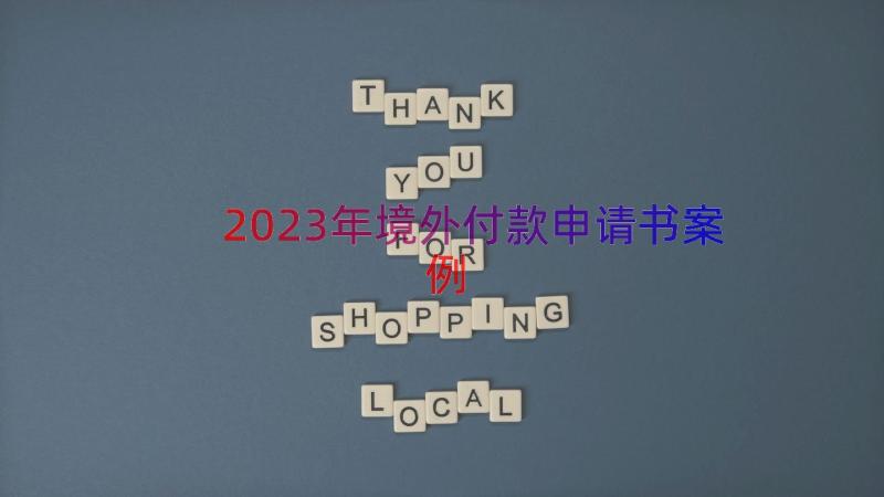 2023年境外付款申请书（案例12篇）