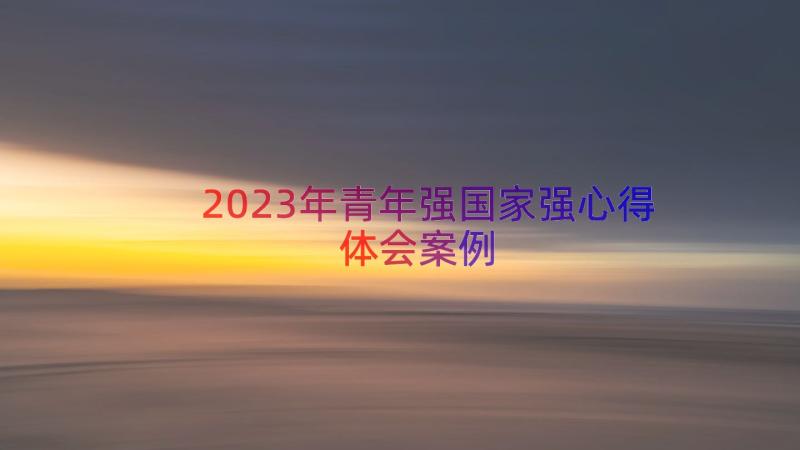 2023年青年强国家强心得体会（案例14篇）