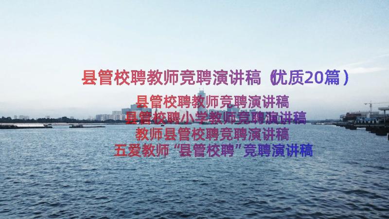 县管校聘教师竞聘演讲稿（优质20篇）