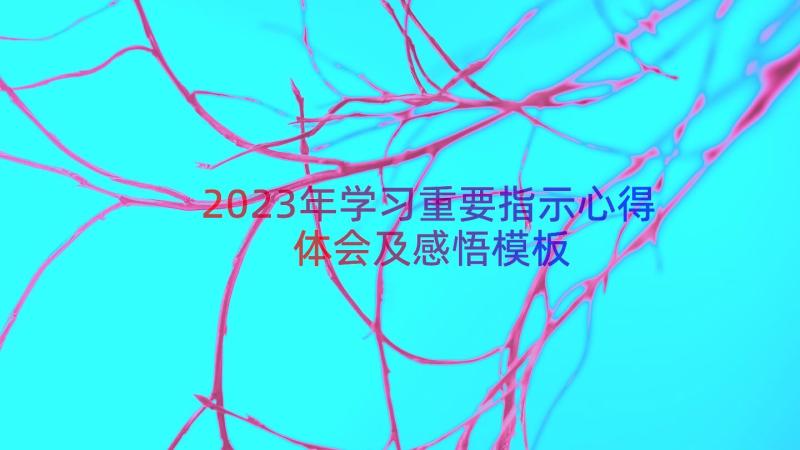 2023年学习重要指示心得体会及感悟（模板14篇）