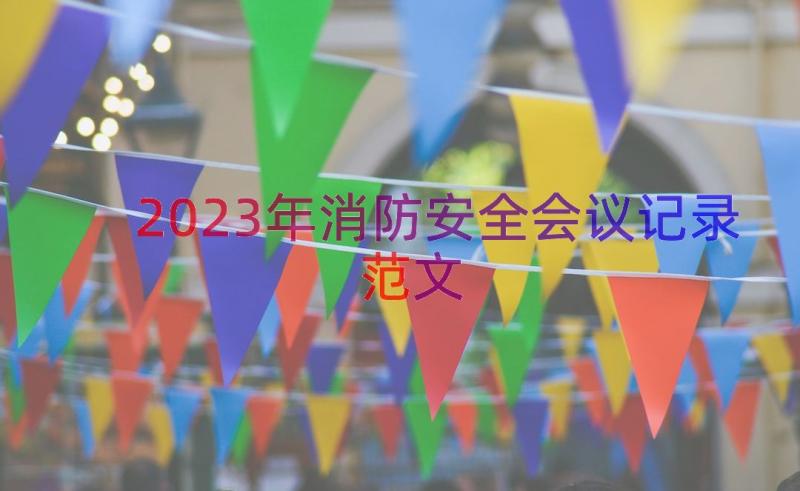 2023年消防安全会议记录范文（13篇）