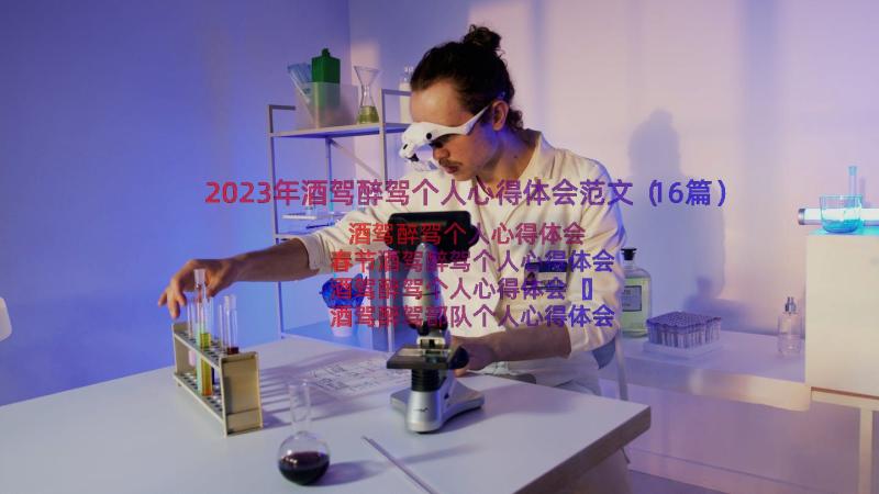 2023年酒驾醉驾个人心得体会范文（16篇）