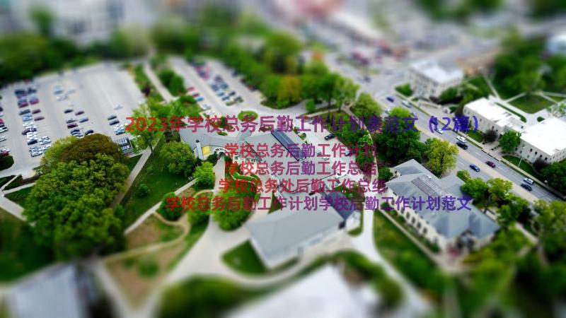 2023年学校总务后勤工作计划表范文（12篇）