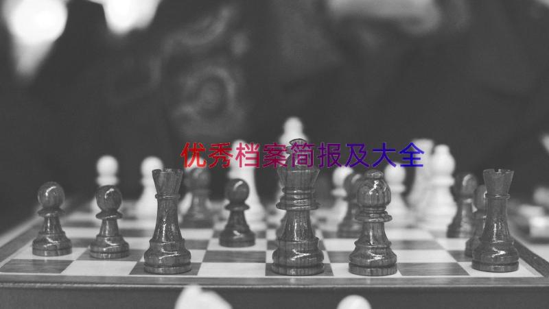 优秀档案简报及大全（17篇）