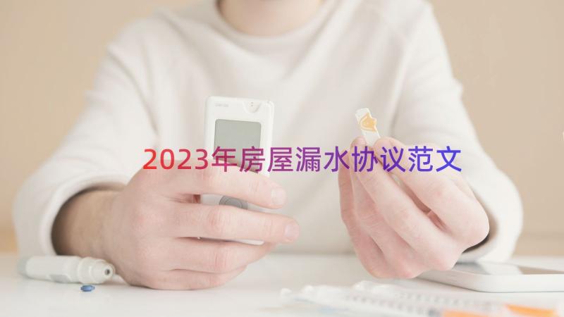 2023年房屋漏水协议范文（16篇）