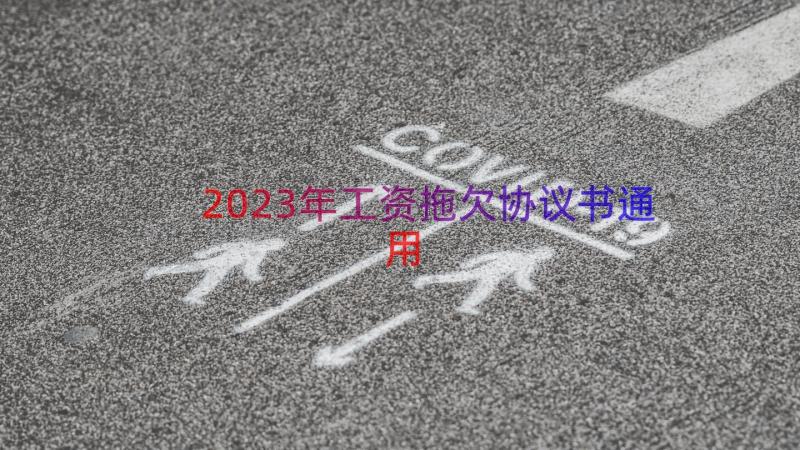 2023年工资拖欠协议书（通用19篇）