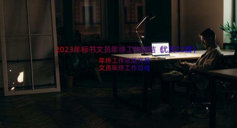 2023年标书文员年终工作总结（优质22篇）