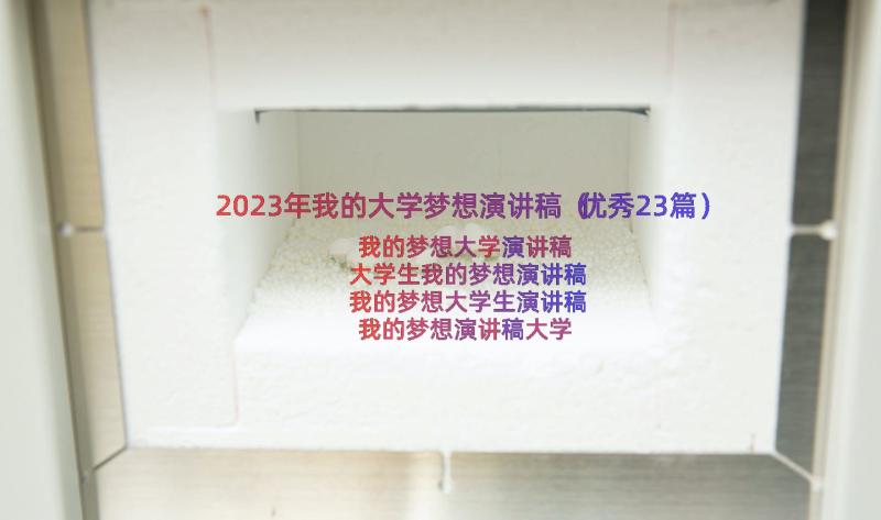 2023年我的大学梦想演讲稿（优秀23篇）