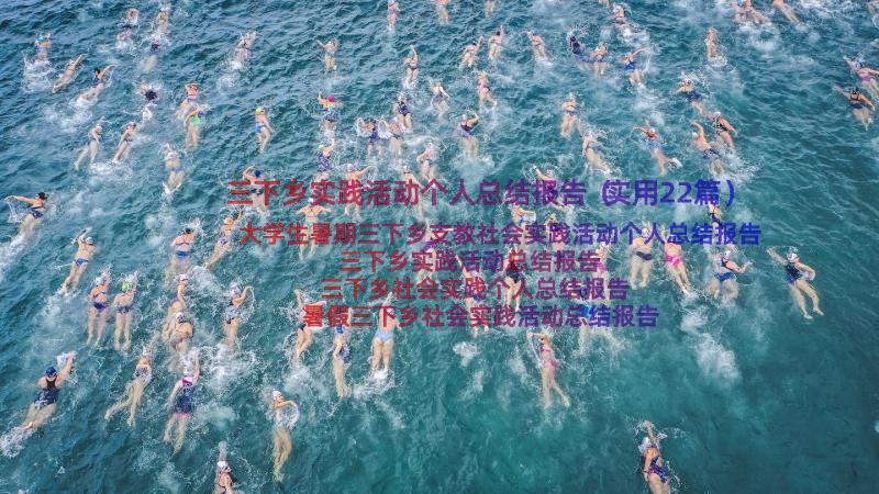 三下乡实践活动个人总结报告（实用22篇）