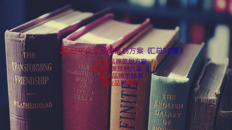 2023年企业品牌策划方案（汇总18篇）