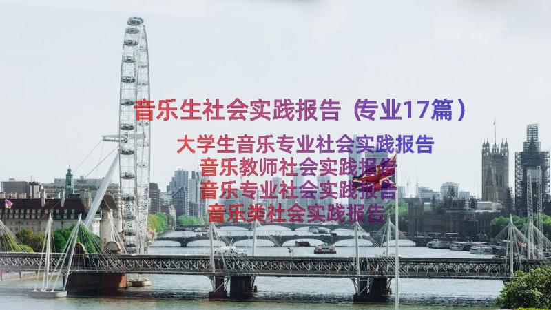 音乐生社会实践报告（专业17篇）