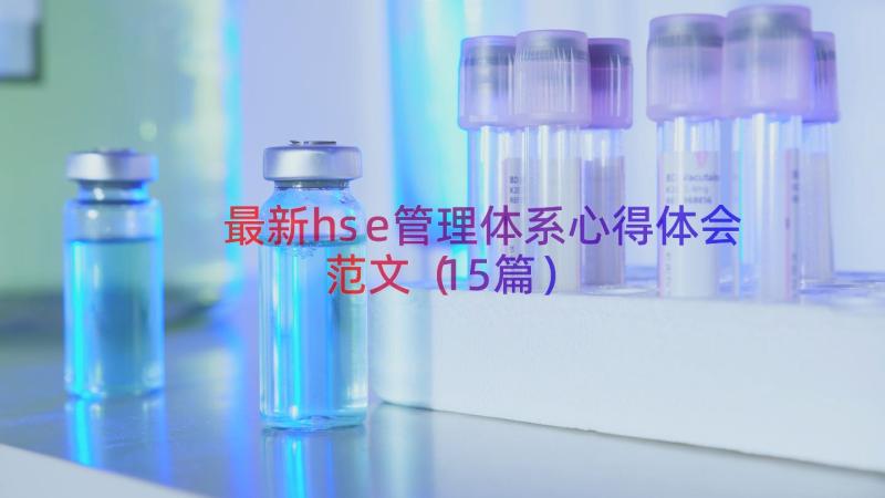 最新hse管理体系心得体会范文（15篇）