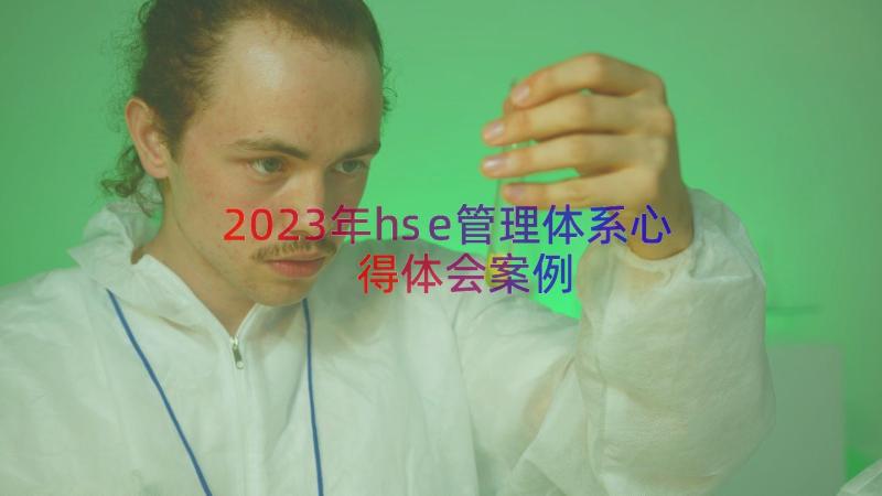 2023年hse管理体系心得体会（案例19篇）