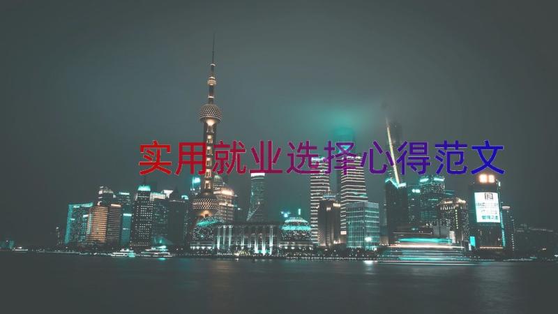 实用就业选择心得范文（12篇）