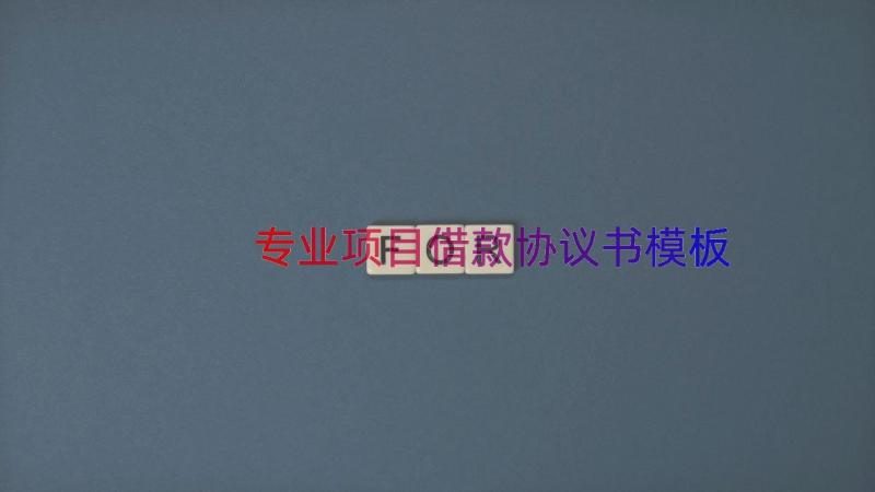 专业项目借款协议书（模板13篇）