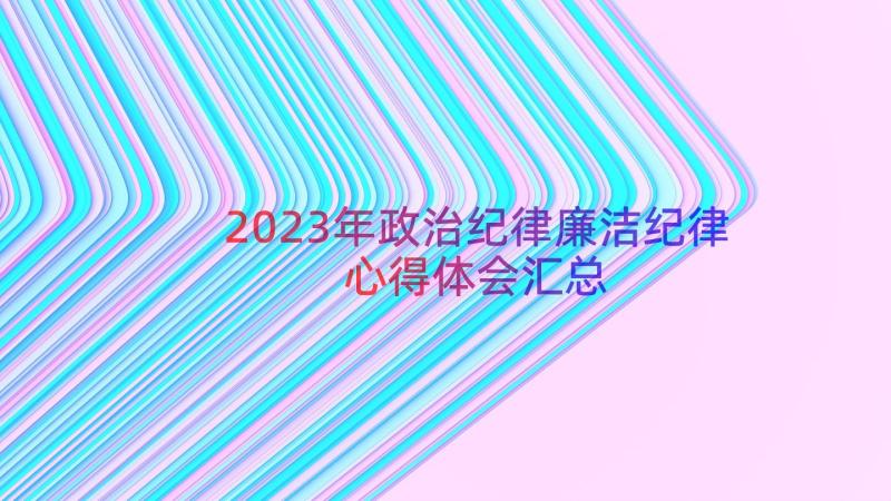 2023年政治纪律廉洁纪律心得体会（汇总14篇）