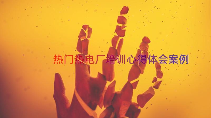 热门热电厂培训心得体会（案例13篇）