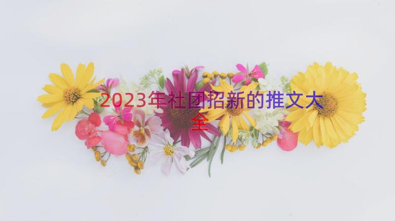 2023年社团招新的推文大全（15篇）